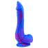 Inkipus - dildo met ballen - 18cm - siliconen - blauw/roze