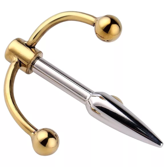 Urethralplay - urethra dilator met anker - metaal - 4,5cm - zilver
