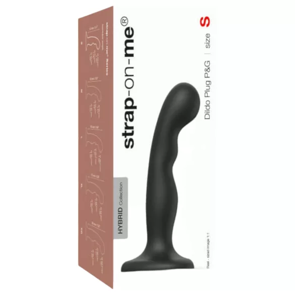Strap-on-me - dildo met zuignap - gebogen - zwart - klein