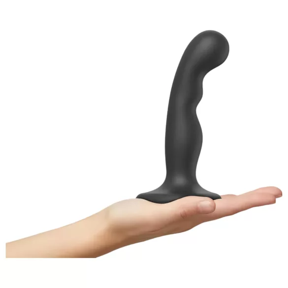 Strap-on-me - dildo met zuignap - gebogen - zwart - klein
