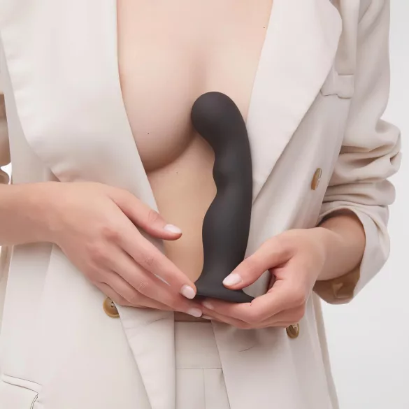 Strap-on-me - dildo met zuignap - gebogen - zwart - klein