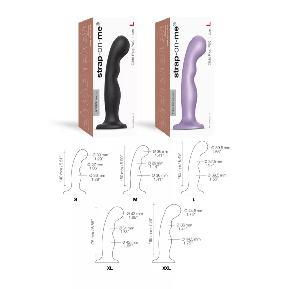 Strap-on-me - dildo met zuignap - gebogen - siliconen - paars - S