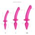 Strap-on-me Schakelen Semi-Realistisch L - 2in1 siliconen dildo (roze)