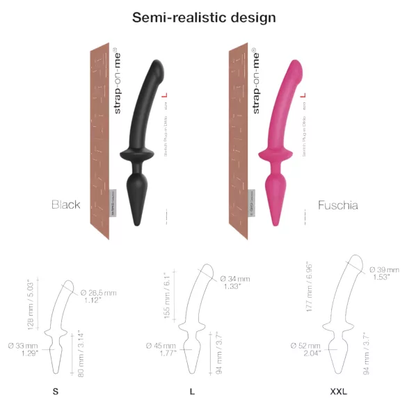 Strap-on-me Switch Semi-Realistic XXL - 2-in-1 dildo (roze)