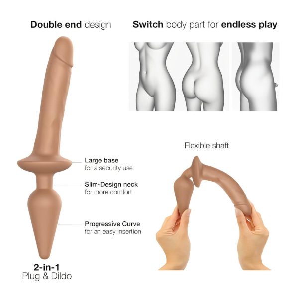 Strap-on-me Swith Realistisch S - 2in1 siliconen dildo (natuurlijk)
