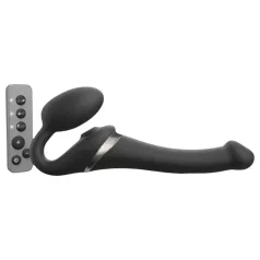Strap-on-me - strap-on vibrerend luchtdruk vibrator - zwart