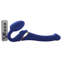 Strap-on-me S - opzetbare, luchthgolvende vibrator - (blauw)