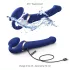 Strap-on-me - strap-on vibrator met luchtdruk stimulatie - siliconen blauw