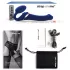 Strap-on-me - strap-on vibrator met luchtdruk stimulatie - siliconen blauw