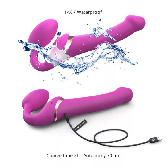 Strap-on-me - strap-on luchtdruk vibrator - klein - siliconen - roze