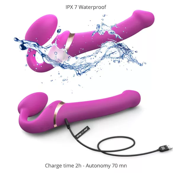 Strap-on-me - strap-on luchtdruk vibrator - klein - siliconen - roze