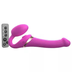  Strap-on-me - strap-on vibrator met luchtdrukstimulatie - siliconen - roze - M