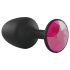 Dorcel - anale plug met roze steen - siliconen - zwart - maat M