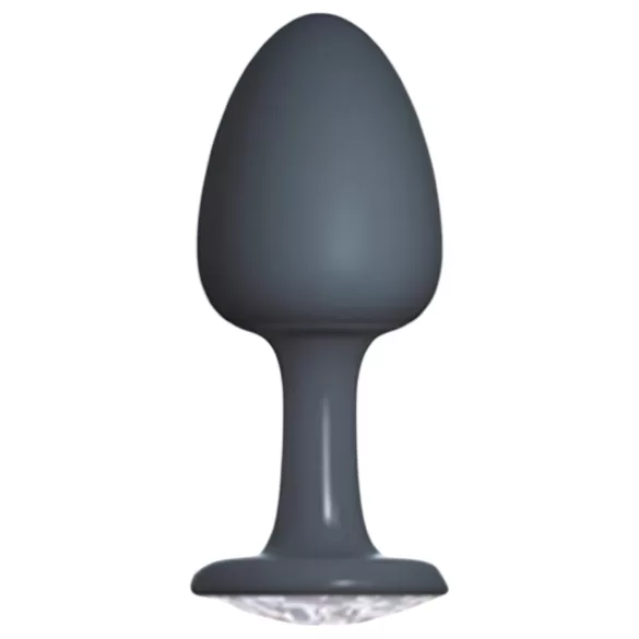 Dorcel Geisha Plug Diamond L - zwarte anaalplug met witte steen