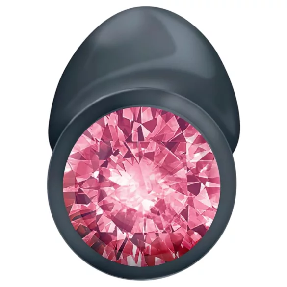 Dorcel Geisha Plug Ruby L - anaalplug met roze steen (zwart)