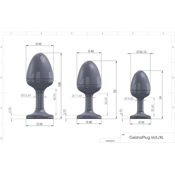 Dorcel Geisha Plug Diamond XL - zwarte anaal plug met witte steen