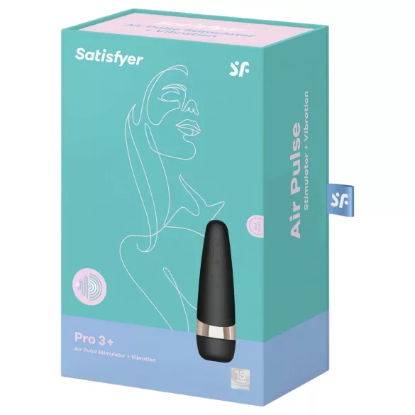 Satisfyer Pro 3+ - clitorisstimulator vibrator - waterdicht - oplaadbaar - zwart