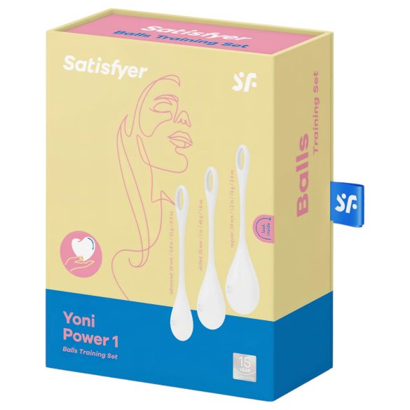 Satisfyer Yoni Power 1 - witte geishaballen set (3 stuks)
