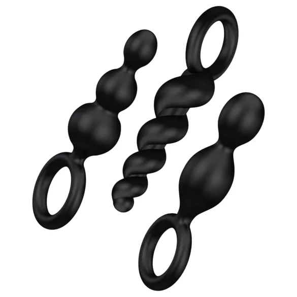 Satisfyer Booty Call - anaal plug set - siliconen - zwart - 3 stuks