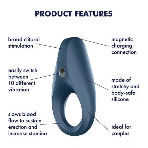 Satisfyer Rocket Ring - vibrerende penisring - waterdicht - blauw