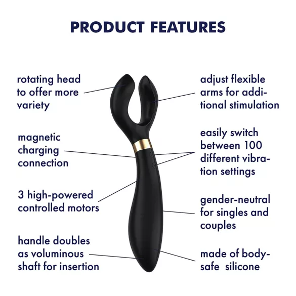 Satisfyer Endless Fun - oplaadbare waterdichte partner vibrator - zwart