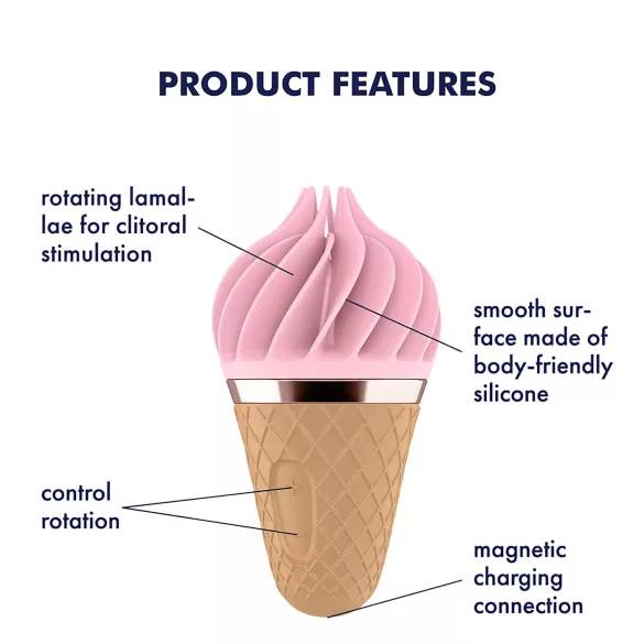 Satisfyer Sweet Treat - oplaadbare, roterende clitorisvibrator (roze-bruin)