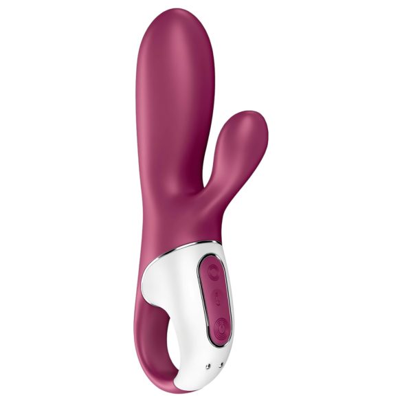 Satisfyer Hot Bunny - clitorale rabbit vibrator met verwarming - siliconen rood