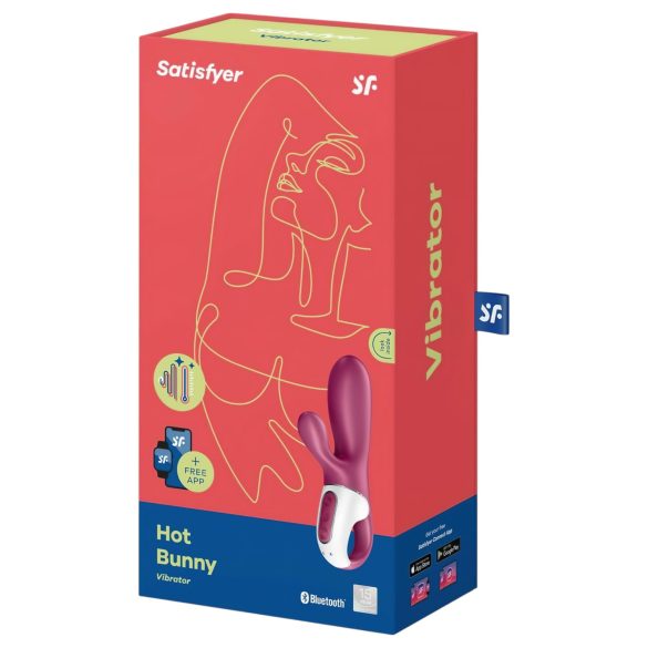 Satisfyer Hot Bunny - clitorale rabbit vibrator met verwarming - siliconen rood