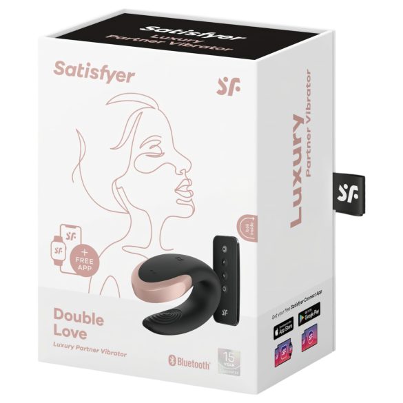 Satisfyer Double Love - koppel vibrator - app bestuurbaar - zwart