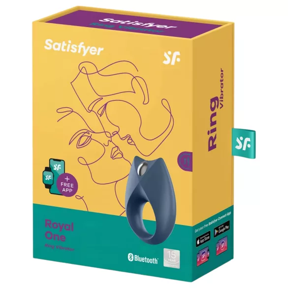 Satisfyer Royal One - App-gestuurde vibrerende penisring voor mannen (blauw)