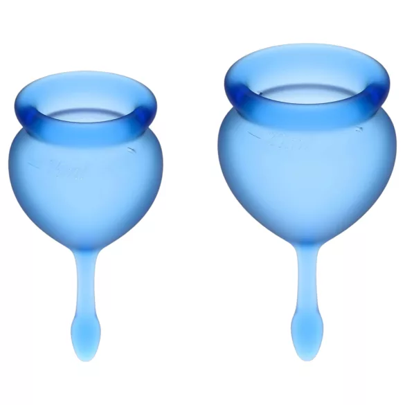 Satisfyer Feel Good - siliconen menstruatiecup-set (blauw, 2 stuks)
