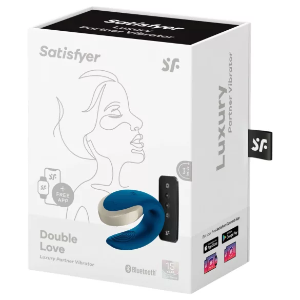 Satisfyer Double Love - App-gestuurde koppelsvibrator (blauw)