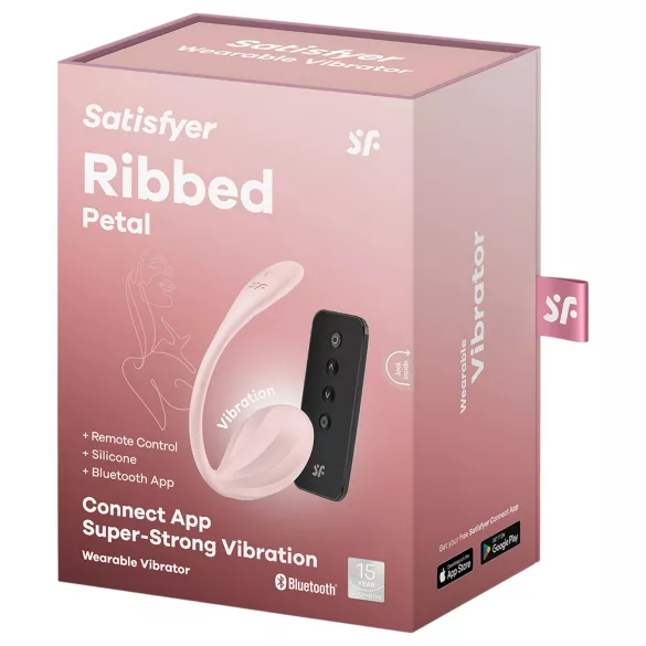 Satisfyer Ribbed Petal - vibrerend ei met afstandsbediening - siliconen - roze
