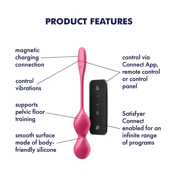 Satisfyer Love Birds 2 - App-gestuurde vibrerende geishabal (roze)