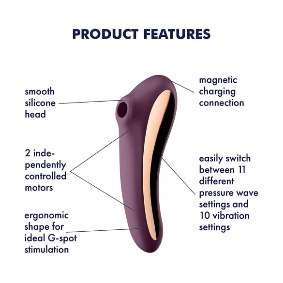 Satisfyer Dual Kiss - vibrator voor vagina en clitoris - 2-in-1 - paars