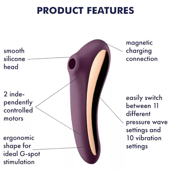 Satisfyer Dual Kiss - 2-in-1 vaginale en clitorale vibrator (paars)