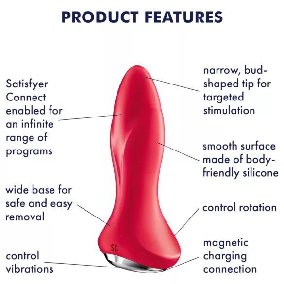 Satisfyer - anaal vibrator met bolletjes - siliconen - rood