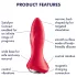 Satisfyer - anaal vibrator met bolletjes - siliconen - rood