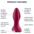 Satisfyer Rotator Plug 2 - oplaadbare anale vibrator met kralen - rood