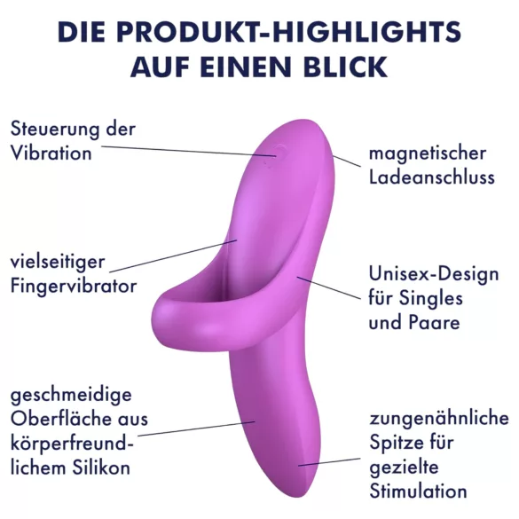 Satisfyer Bold Lover - oplaadbare, waterdichte vinger-vibrator (roze)