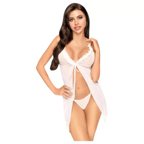 Penthouse - babydoll met string - transparant wit lingerie set - M/L