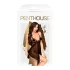 Penthouse - babydoll set - rozenprint - zwart