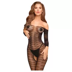   Penthouse Dreamy Diva - catsuit dames - zigzag patroon - zwart