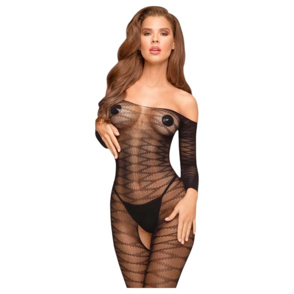 Penthouse Dreamy Diva - zigzag Carmen jumpsuit (zwart)