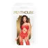 Penthouse Hot Nightfall - lingerie set - golvende open netstof - rood - XL