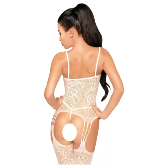 Penthouse Eye of the Storm - lingerieset - bloemenmotief netstof - wit - XL