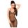 Penthouse Love on Fire - lange, glanzende, doorzichtige jurk met string (zwart) - L/XL