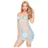 Penthouse Naughty Doll - lingerieset met kanten jurkje en string - blauw - L/XL