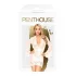 Penthouse - dames kimono set - kanten badjas en string - wit