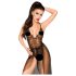 Penthouse Best Forplay - kanten bodysuit met tule sjaal (zwart) - L/XL